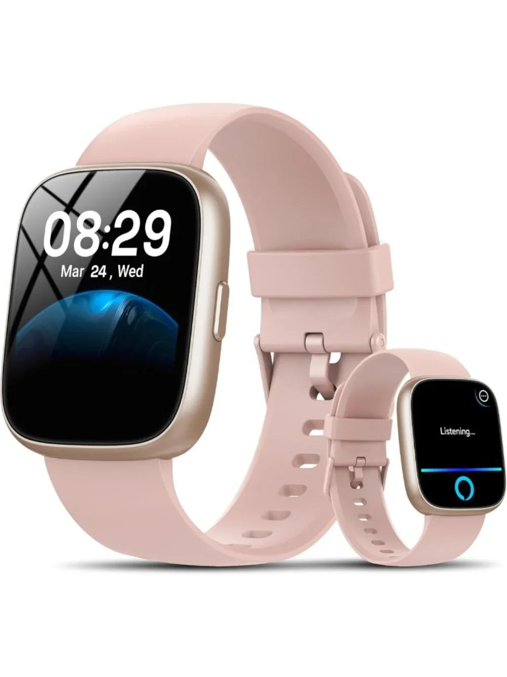 Stylish Pink Smart Watch with Alexa, 1.83